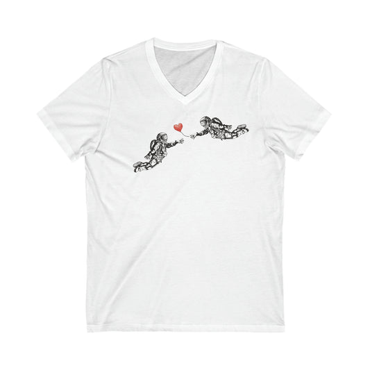 Women's Cosmic Love V-Neck Tee White